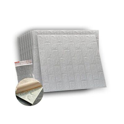 10 PZ Carta da Parati 3D Grigio Pannelli Autoadesivi Per Pareti Muri Wallpaper