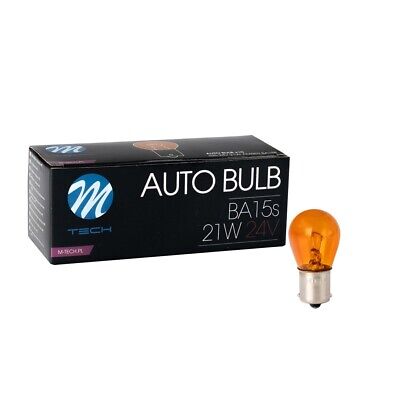 LOTTO DI 10 PEZZI Lampada M-TECH BA15s 24V/21W S25 AMBER