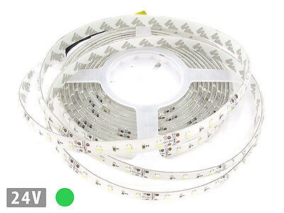24V Bobina Led 5 Metri 300 Smd 3528 Colore Verde Tagliabile IP65 Biadesivo Per C