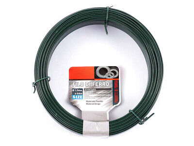 64 Metri Filo Ferro Plastificato Verde Diametro 1,5mm <ul> <li>Il Da Giardino è