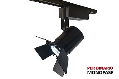 Faro Lampada Led A Binario 30W Bianco Neutro Carcassa Nera Mono Fase Angolo 24