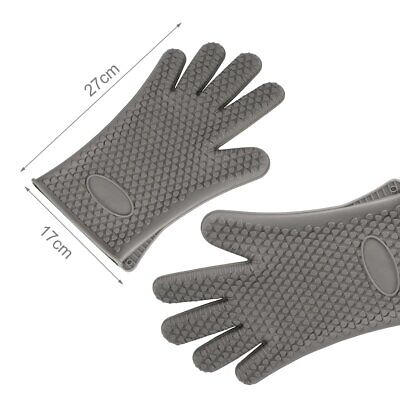 Guanto da Forno in Silicone Resiste al Calore con Impugnatura Robusta 17 X 27cm