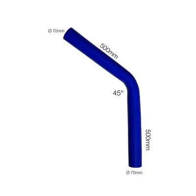 Curva blu 45°Manitor id.70mm l.500mm silicone rinforzato a 4 strati