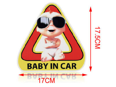 Adesivo Baby In Car Forma Triangolo Misura 17,5X17cm Per Bambini Auto
