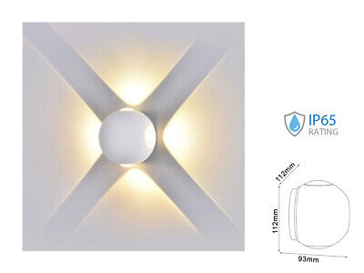 Applique Lampada LED da Muro Palla Sferica 4X1W 3000K Carcassa Bianca