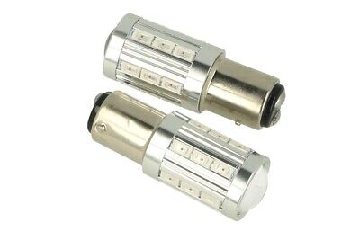 Coppia Lampade Led BAZ15D 1157 P21/4W 12V 24V 21 Smd 5730 Rosso Super Luminoso