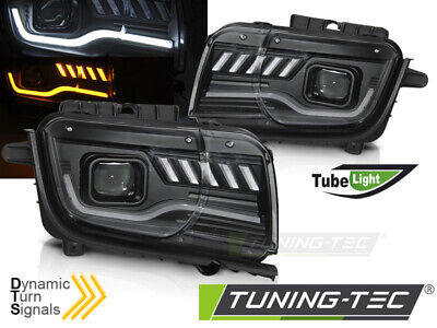 Coppia Fari Fanali Anteriori tuning CAMARO 09-13 TUBE LIGHT freccia dinamica LTI