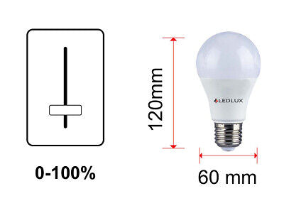 Lampada Led E27 Dimmerabile Triac Dimmer 12W 220V Bianco Freddo 6500K 1050