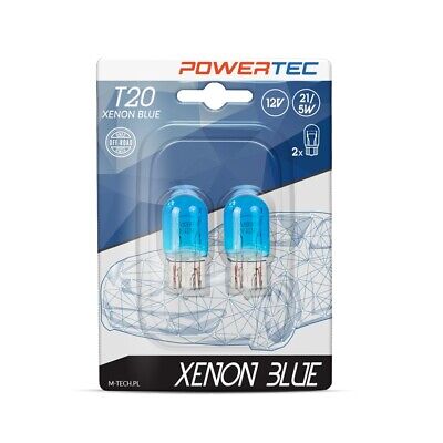LOTTO DI 10 PEZZI Powertec Xenon Blue W21/5W T20 7443 12V 21/5W W3x16q
