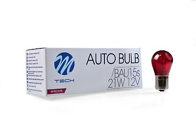 LOTTO DI 10 PEZZI Lampada M-TECH BAU15s 21W 12V ROSSO