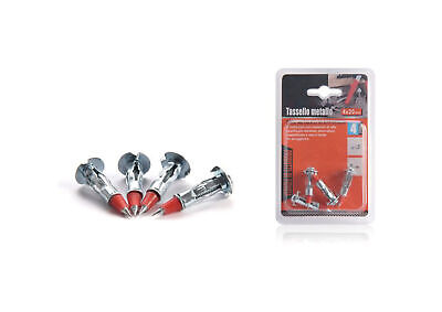 4 pcs Tasselli in Metallo con Viti Auto Foranti &Oslash;4x20mm <ul><li>Tasselli