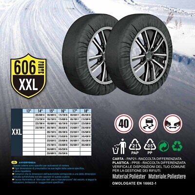Calze Da Neve per Auto Omologate EN 16662-1-2020 Colore Nero Misura XXL Catena