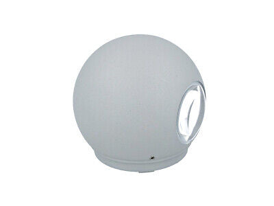 Applique Lampada LED da Muro Palla Sferica 6W 3000K Carcassa Grigia Doppio