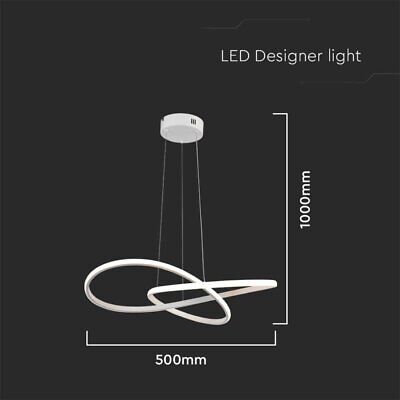 Lampadario LED a Sospensione 20W 2540lm Design Moderno Doppi Anelli Incrociati