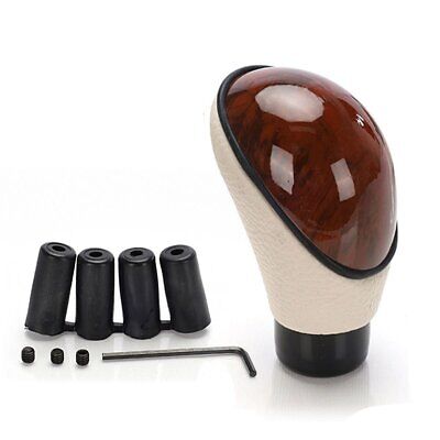 Autoricambi Pomello Leva Cambio 8cm, Universale in Pelle Bigie e Effetto Legno