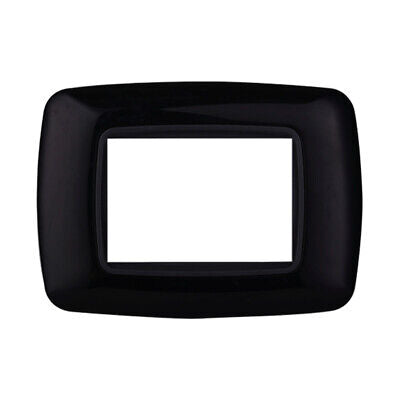 ETTROIT Placca Plastica Bombata Serie Space 3P Colore Nero Compatibile Con