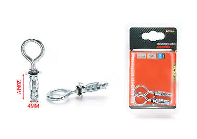 2 pcs Tasselli con Occhiolo in Metallo &Oslash;4x20mm <ul><li>Tasselli adatti