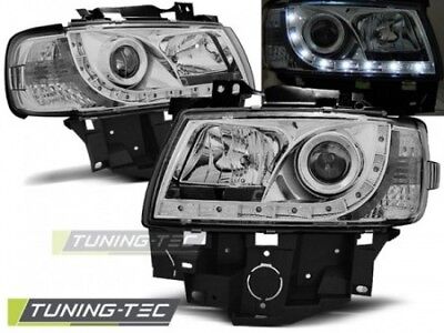 Coppia Fari Fanali Anteriori Tuning T4 08.96-03.03 BUS DAYLIGHT Cromato Alogeni