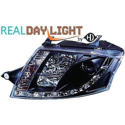 Coppia fari fanali anteriori TUNING TT 98-05 nero con Dayline a LED omo