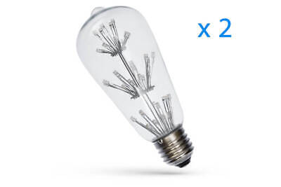 2 PZ Lampade Led Giallo Arancione 3W 45 F3 Diametro 64mm Altezza 143mm <p