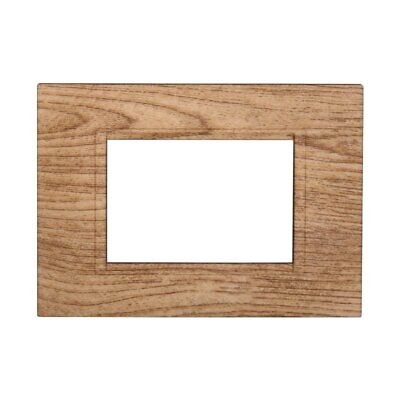 ETTROIT Placca Plastica Quadrata Serie Space 3P Colore Legno Chiaro Compatibile