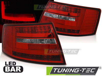 LED BAR TAIL LIGHTS RED WHIE fits A6 C6 SEDAN 04.04-08 6-PIN