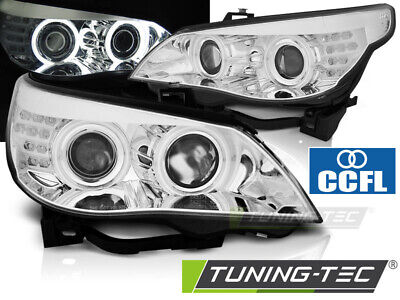 FARI ANGEL EYES CCFL CROMO INDICATORE LED adatto per E60/E61 03-07