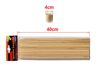 50 Spiedini Bamboo Diametro 4mm Lunga 40cm <ul> <li>Spiedini In Bambù