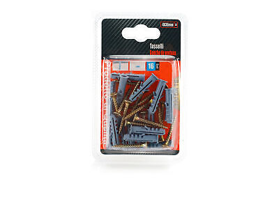 Kit 16 pcs Tasselli &Oslash;6x30mm Con Viti 4x30mm <ul><li>Kit Ø6x30mm