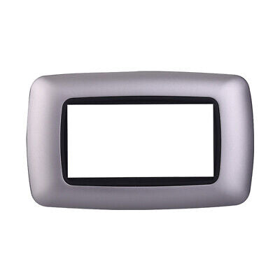 ETTROIT Placca Plastica Bombata Serie Space 4P Colore Silver Compatibile Con