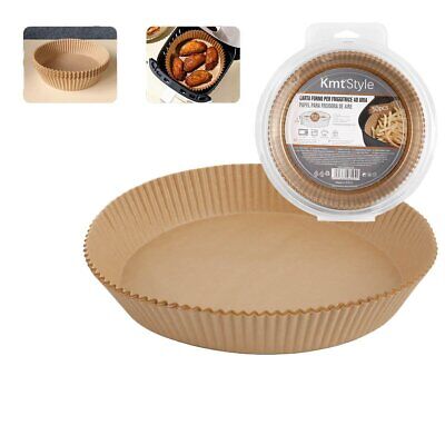 50 Pezzi Carta Forno per Friggitrice ad Aria Rotondo Antigrasso Fodera in