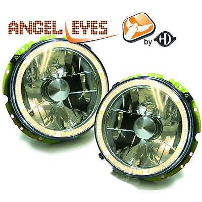 Coppia Fari Fanali Anteriori Tuning GOLF I 74-83 Cabrio 74-93 cromati angel