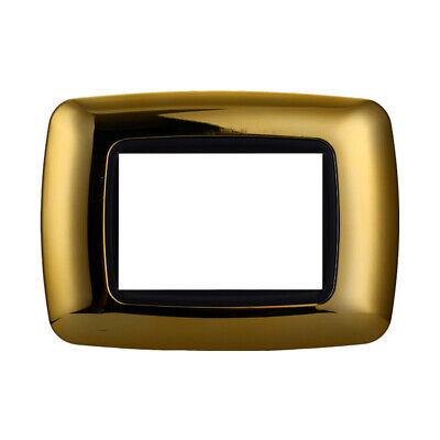 ETTROIT Placca Plastica Bombata Serie Space 3P Colore Oro Lucido Compatibile