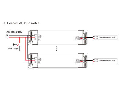 Alimentatore Dimmerabile CV 12V 40W Triac ELV Pulsante N.O. Varialuce Su 220V