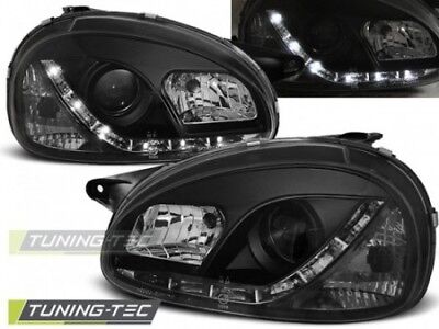 Coppia Fari Fanali Anteriori Tuning CORSA B (02.1993-10.2000) DAYLIGHT Nero