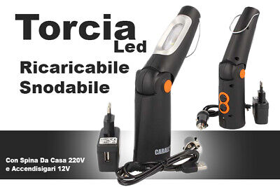 Lampada Torcia Led Officina Ricaricabile Snodabile magnetica IP40 ce rohs garage
