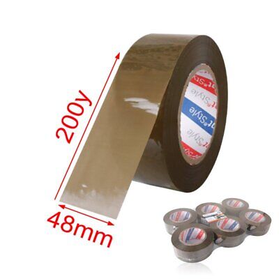 6 Pezzi Nastro Adesivo Marrone 48mm X 200y <ul><li>Nastro Trasparente,