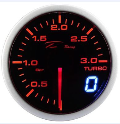 Manometro Strumento 52mm DEPO Pressione Turbo 0+3 BAR Nero Ambra Analog Digitale