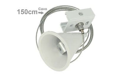 Kit Cavo Sospensione Per Binario Trifase Colore Bianco Filo Da 150cm Per Un Lat