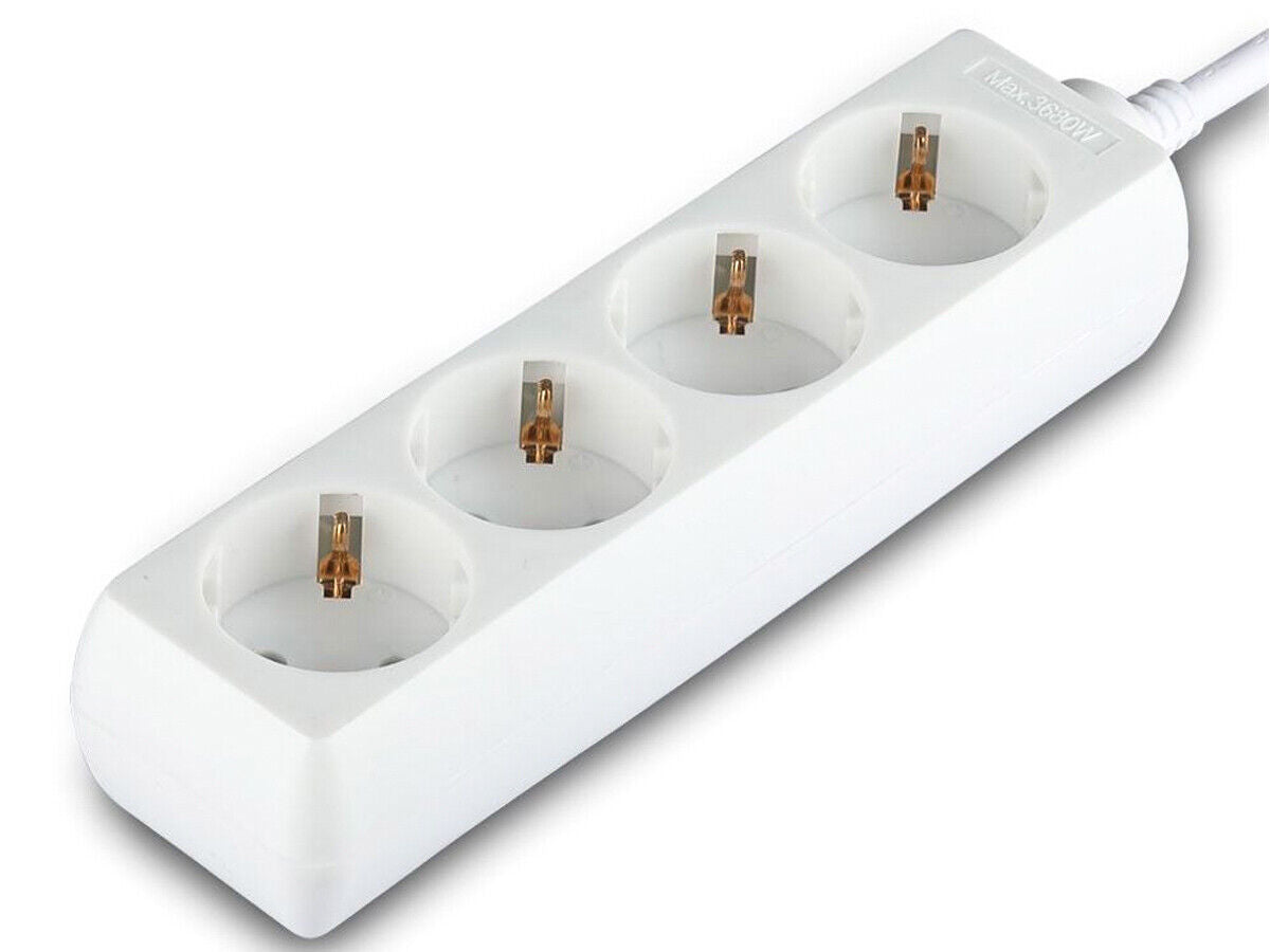 Multipresa Ciabatta Elettrica 4 Posti 10A Schuko Cavo 1,5 Metri 3X1.5 mmq