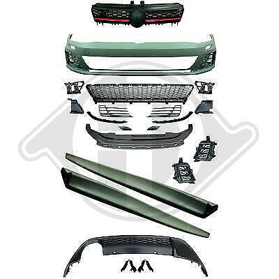 Bodykit kit estetico GTI TUNING GOLF VII 2012-2017 con calandra rossa con fori