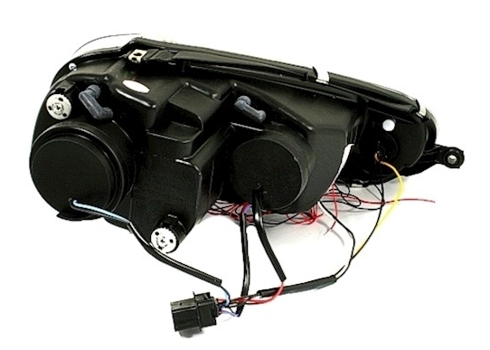 Coppia fari fanali anteriori TUNING GOLF V 5 2003   2008 neri angel eyes Alogeni