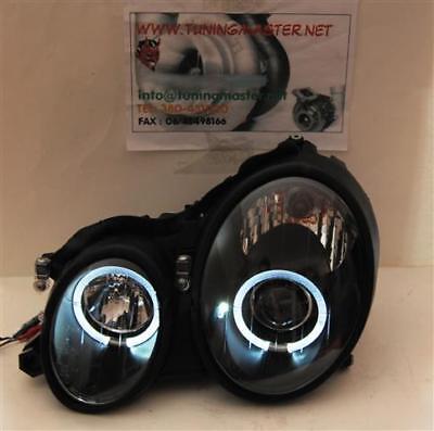 CLK W208 97->02 coppia Fanali tuning   Fari Angel Eyes Neri