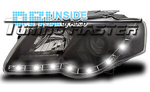 Fari Anteriori Dayline DRL LED Luci Diurne Passat 3C 05-10 Neri