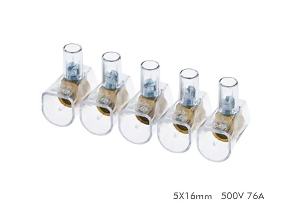 Morsettiera Volante 5X16mm Trasparente 500V 76A <ul><li>Morsetto Elettrico