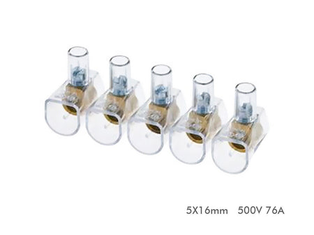 Morsettiera Volante 5X16mm Trasparente 500V 76A <ul><li>Morsetto Elettrico