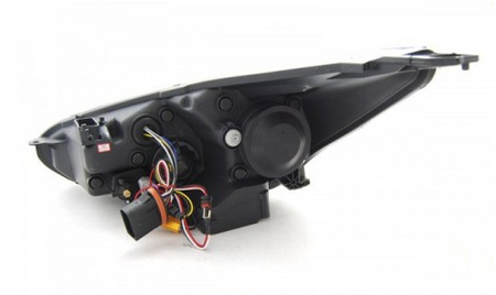 COPPIA FARI FANALI ANTERIORI TUNING FOCUS MK3 15-18 NERO DRL LED ALOGENI H9