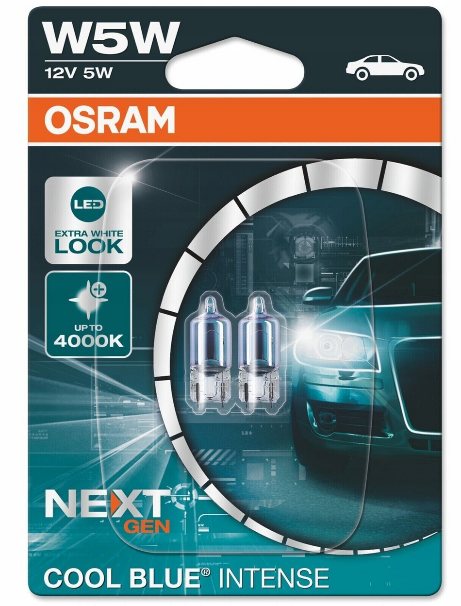 COPPIA Lampada Lampadina Luce OSRAM T10 W5W COOL BLUE INTENSE