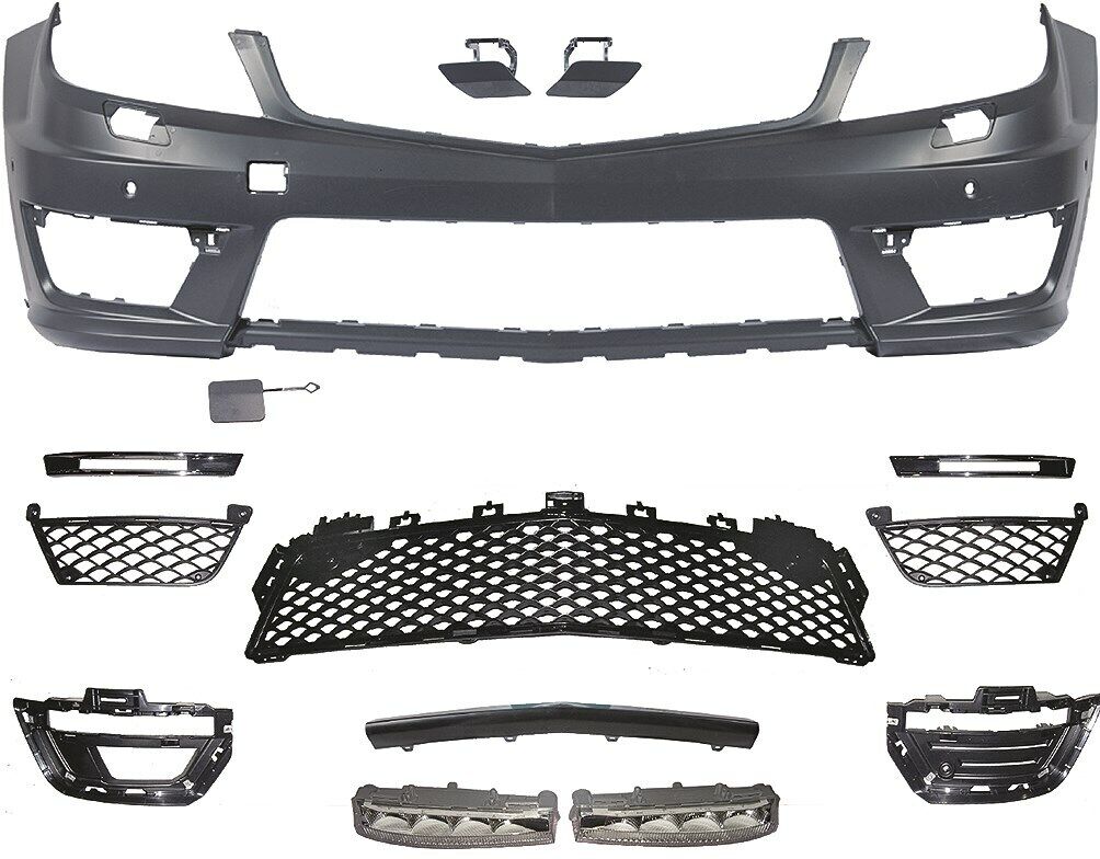 Paraurti anteriore TUNING Classe C W204 berlina Wagon Coupè 11-14 AMG fori pcd