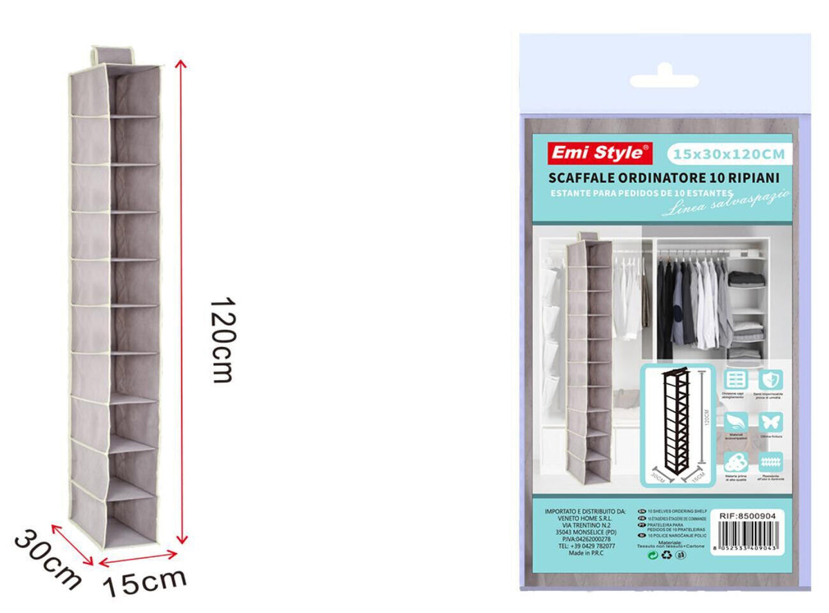 Organizer Scaffale Armadio da Appendere Portatutto Pieghevole Salvaspazio 10